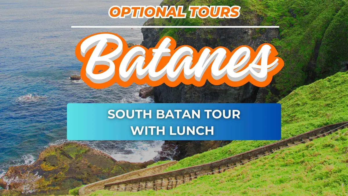 Homoron Blue Lagoon rock pool on the South Batan coast, a stop on one-day Batanes tours in the Philippines